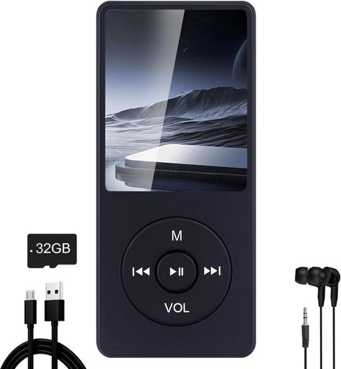 Draagbare Muziekspeler - Digitale Audio - Muziek Luisteren - Bluetooth 5.3 Connectiviteit - 18 Inch Scherm - Zwart