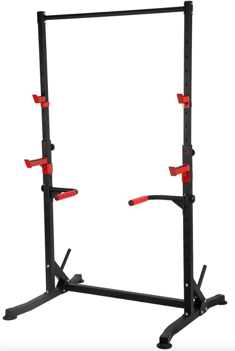 TYR® Squat Rack - Power Rack - Pull up Station - Zwart/Rood - 126cm x 126cm x 219cm