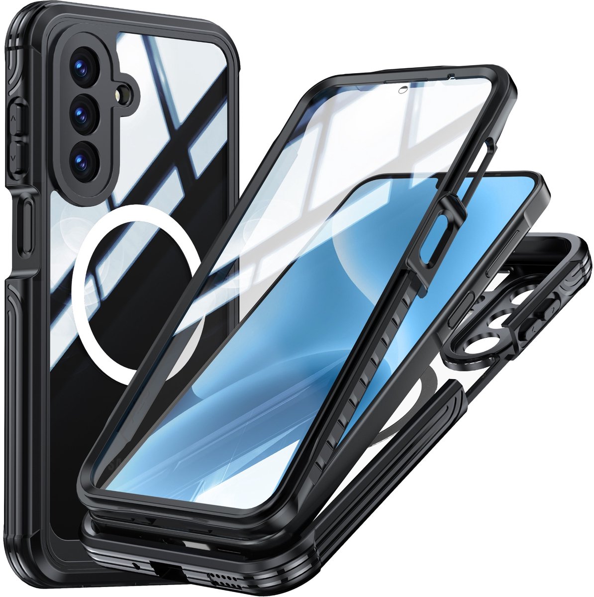 Samsung A17 Robuuste Telefoonhoes: 360 Volledige Bescherming, Schokbestendig, Stofdicht en Magnetisch Oplaadbaar
