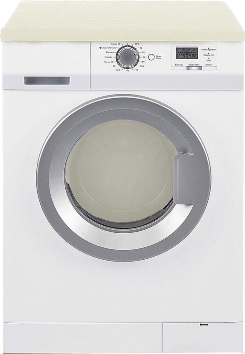 Katoenen Wasmachine Afdekhoes - Crème-wit 60x60x5 cm - 100% Katoen - Beschermende Hoes voor Wasmachine en Droogcombinatie