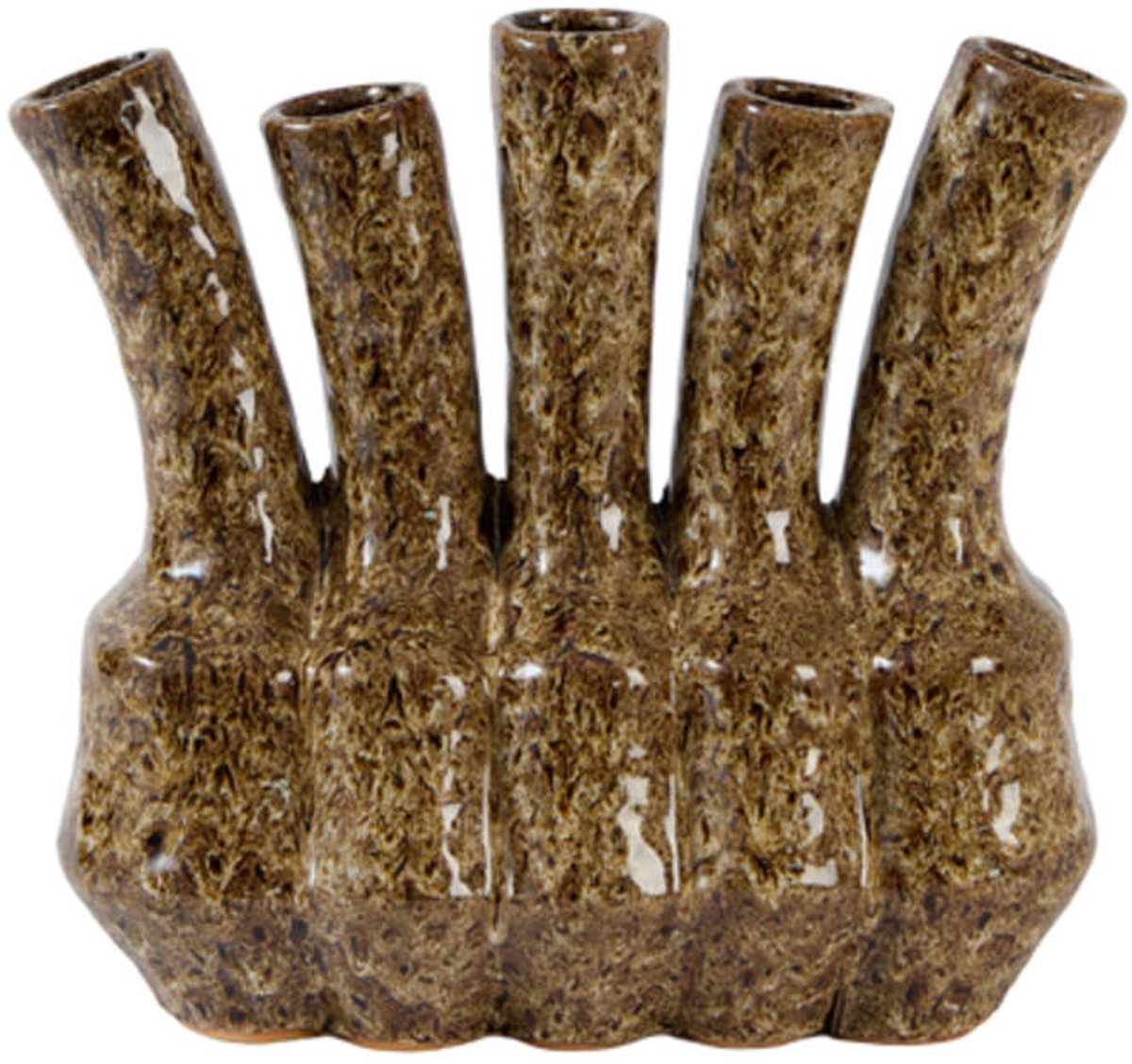 Light&living Vaas deco 37x18,5x34 cm TUNARI keramiek crème-bruin