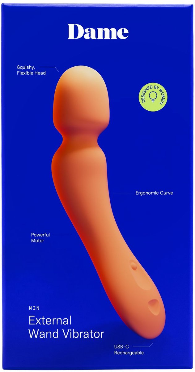 Dame – Min Mini Wand Vibrator – Papaya