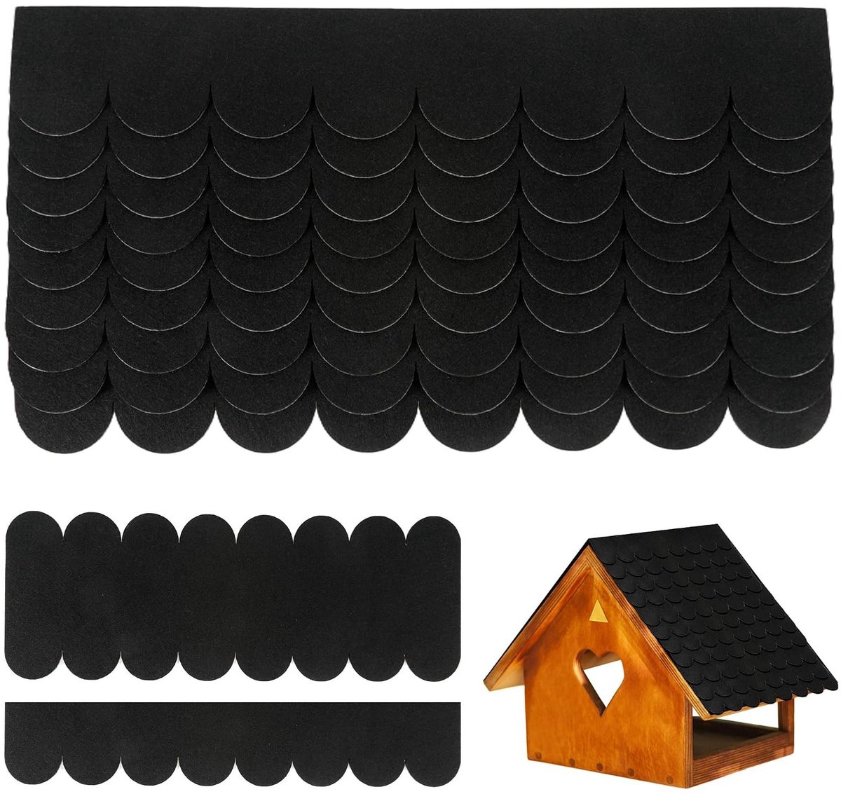 32 Stuks Dakshingles voor Vogelhuisjes, Zelfklevende Dakbedekking, Bitumen Schingles voor Nestkasten, Insectenhotels en Dierenhuizen (Grijs)