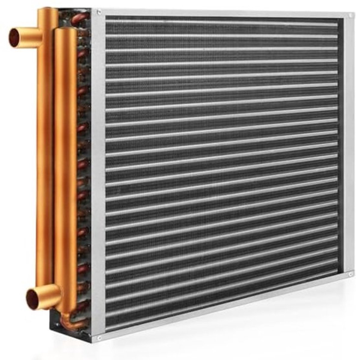 Water lucht warmtewisselaar 12x15 - 1" koperen aansluitingen voor verwarming en koeling