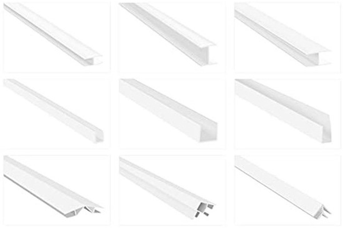 Randprofielen voor bekledingspanelen - H-profielen, U-profielen en hoekprofielen van PVC - Universeel en duurzaam
