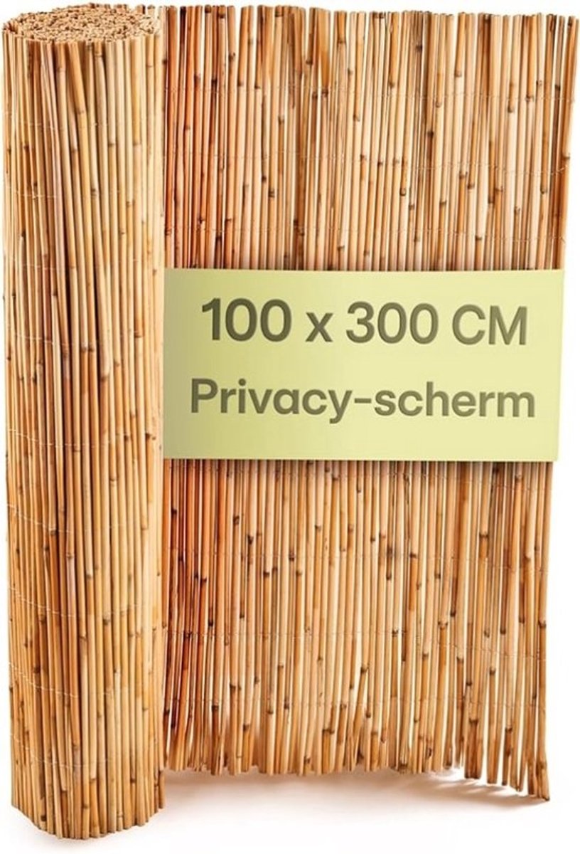 Rieten balkonscherm voor privacy, 100 x 300 cm, FSC-gecertificeerd natuurlijk materiaal