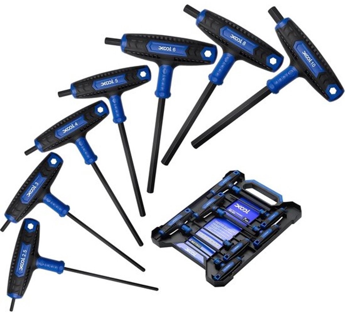 Inbussleutel set - 7 delige T-greep set - Chroom vanadium staal - Metrisch 2,5-10 mm - Voor fiets, auto en klussen
