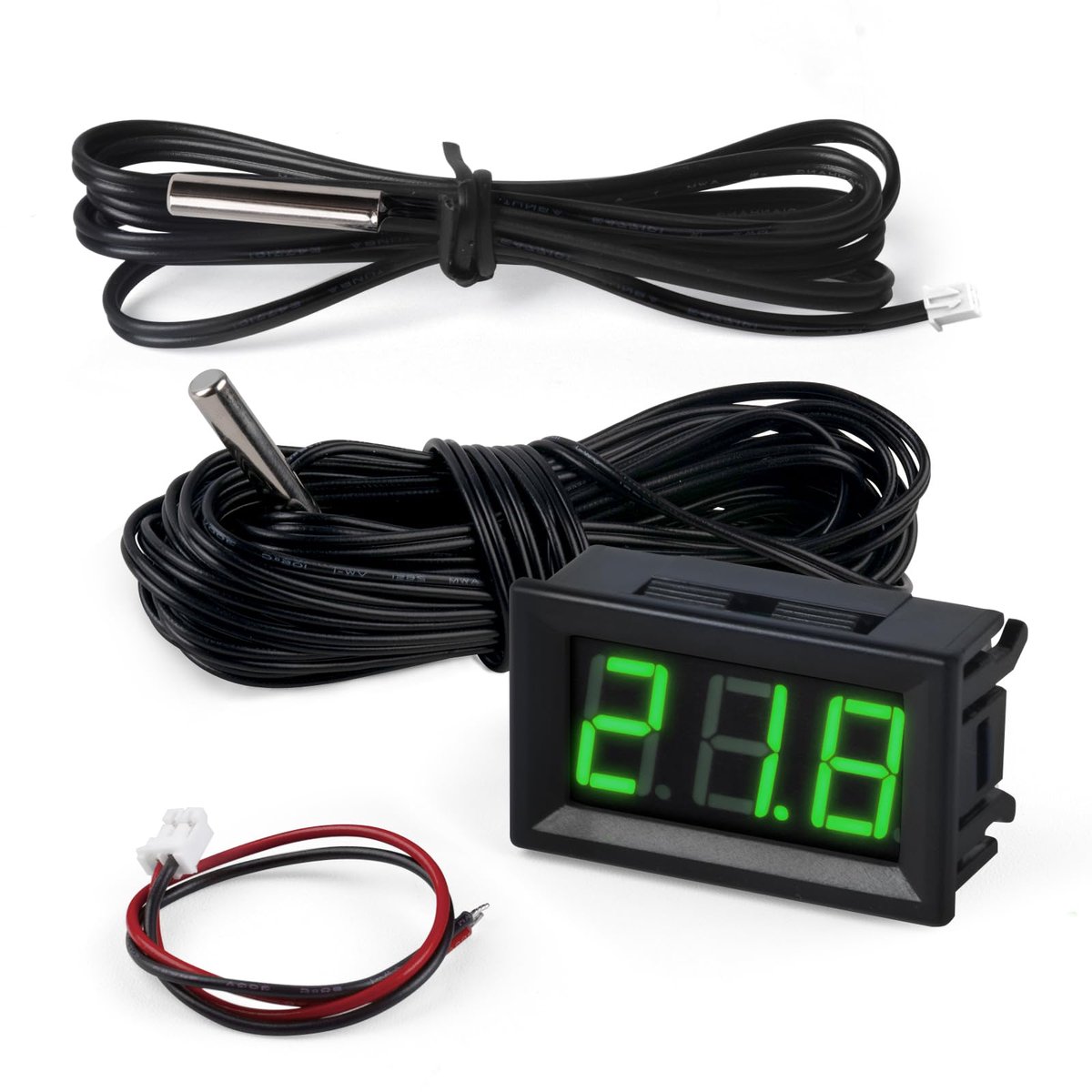 FBBULES Digitale Thermometer met Sonde Waterbestendig 12V Water Temperatuur Monitor voor Koelkast Freezer Aquarium - ShopVlot