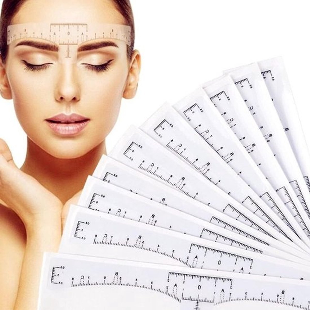 100 Stuks Wegwerp Zelfklevende Wenkbrauwsticker - Microblading Sjabloon en Make-up Tool voor Perfecte Wenkbrauwen