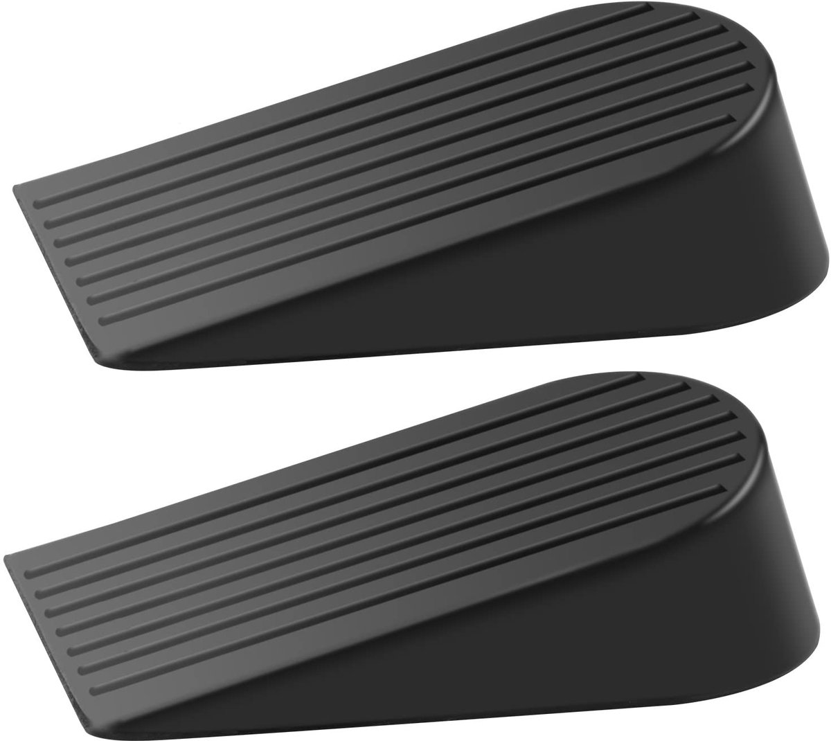 Deurstopper - Extra Grote Rubberen Antislip Slijtvaste Deurwig - Voor de Vloer - Zwart 2 Stuks