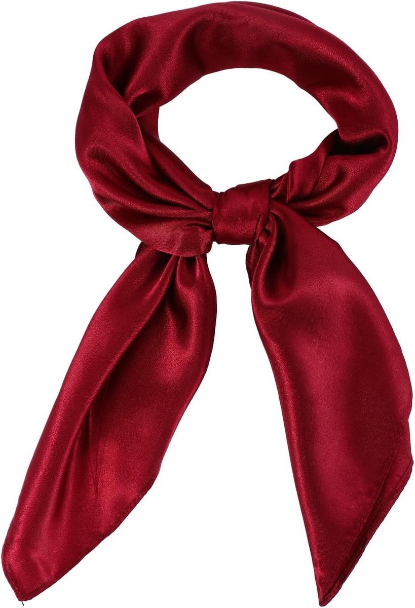 Elegante Zijden Sjaal voor Vrouwen, Grote Vierkante Sjaal 60 x 60 cm, Haaraccessoire, Mode Sjaal, Hoofddoek, Rood