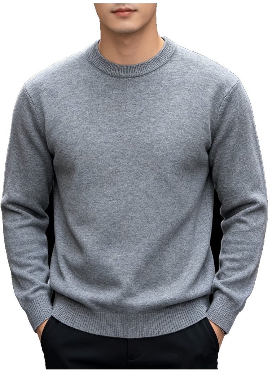 Currero Sweater Heren Sweaters Sweatshirt Hoodie Warme Trui Pullover Jumper Crewneck Vest Middelgrijs Middengrijs