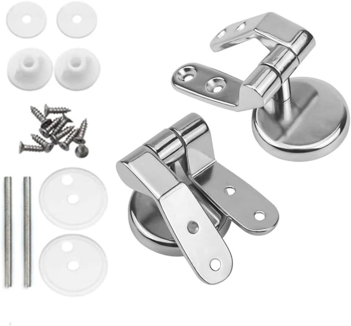 Hinges voor toiletzitting - 2-delige scharnier set met bevestigingsmateriaal en reparatieset voor toiletzittingen