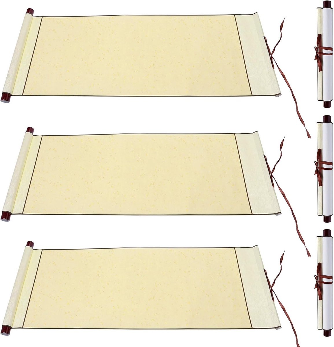 Set van 3 Lege Papieren Briefrollen 80 x 34 cm - Gouden Lange Rol voor Schrijven, Calligrafie en Schilderen