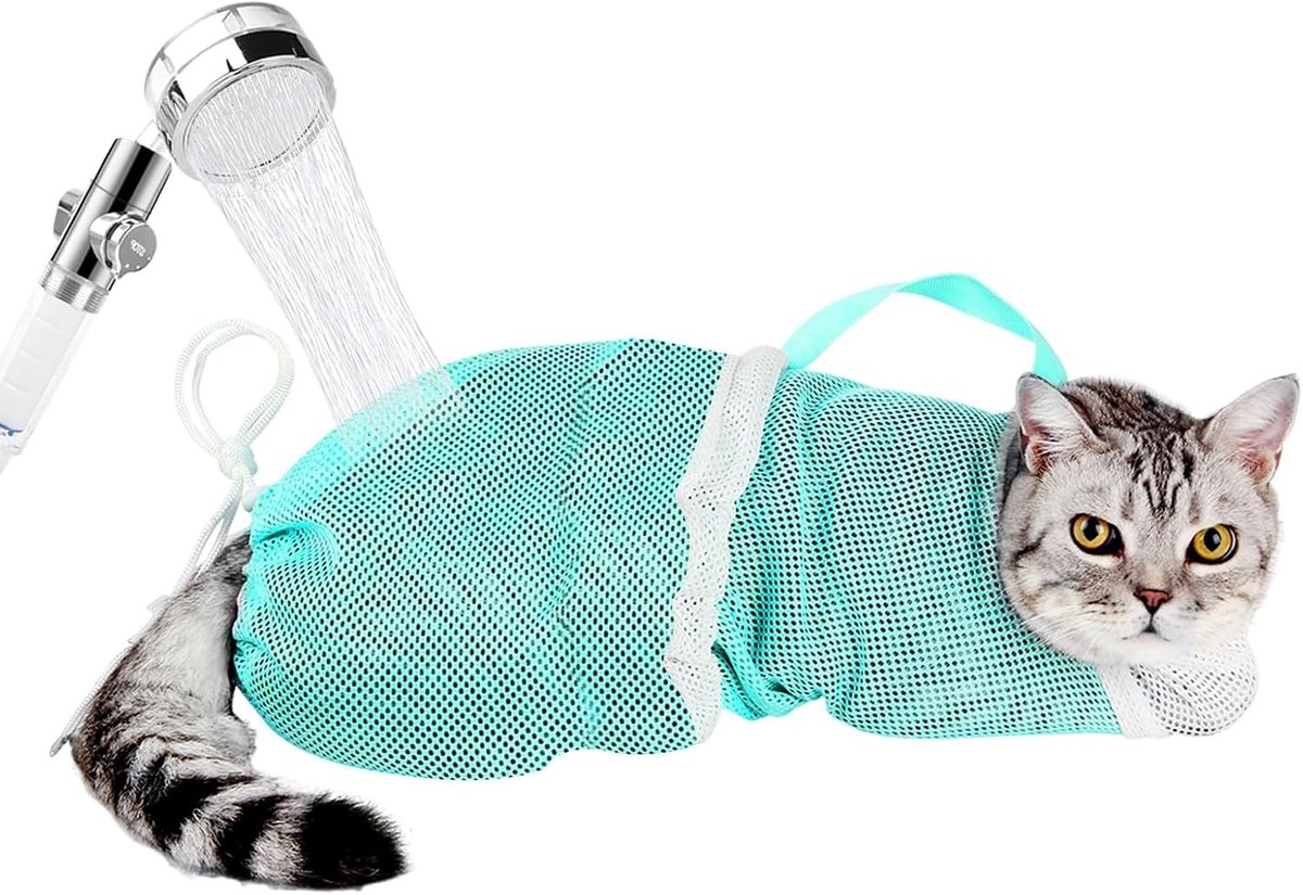 Verzorgingstas voor katten en kittens, verstelbare en ademende badtas voor dierenverzorging