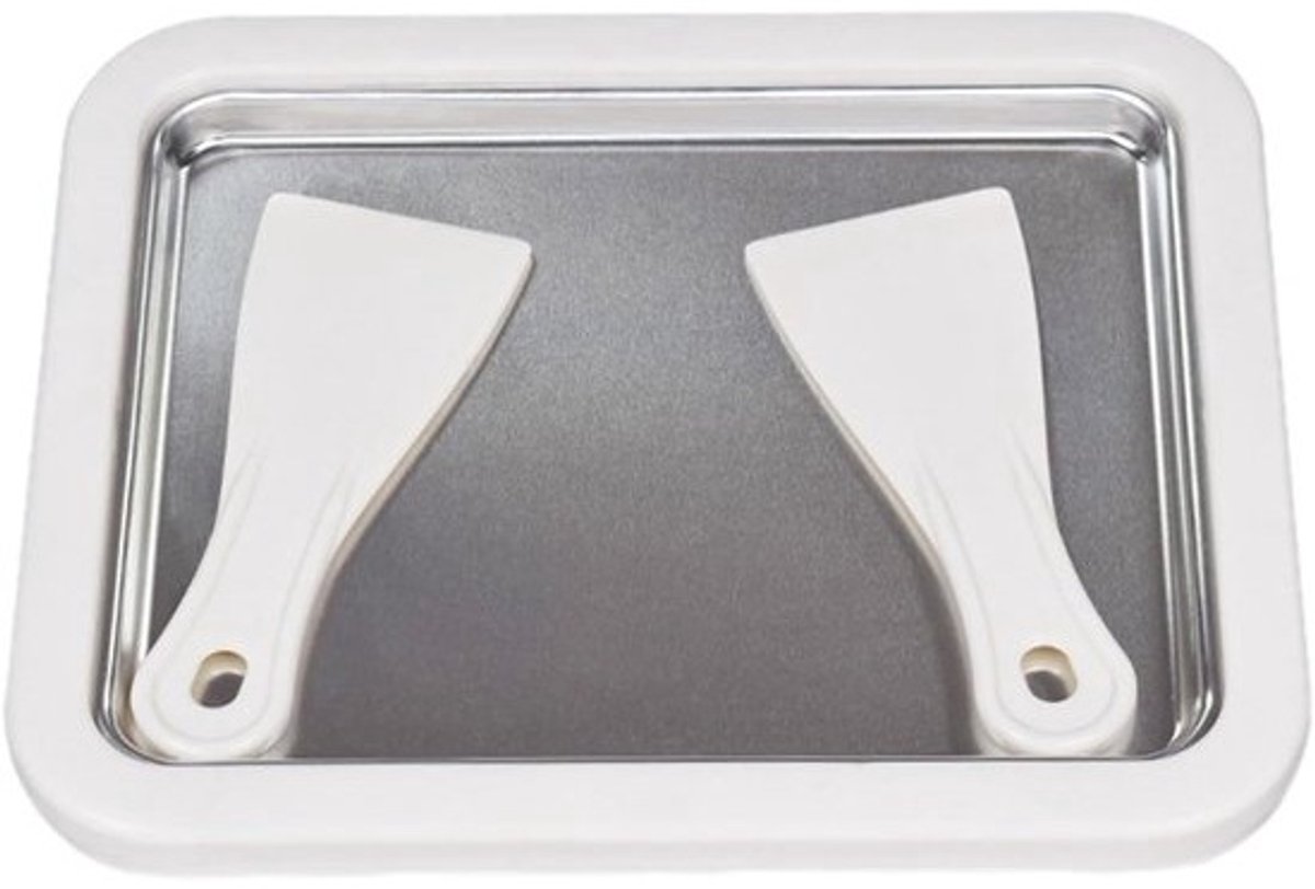 Dessertmaker Bakplaat - IJsrolletjes Maker - Zelf Desserts Maken - Snelvriesfunctie Roestvrijstaal - 26x21x3.2 cm - Wit