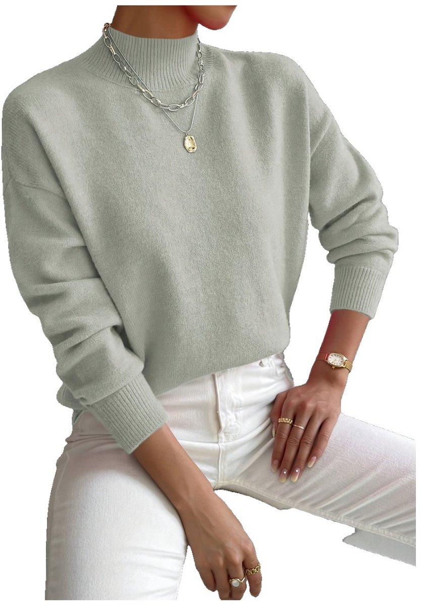 Currero Sweater Dames Sweaters Sweatshirt Hoodie Warme Trui Pullover Jumper Crewneck Vest Groen