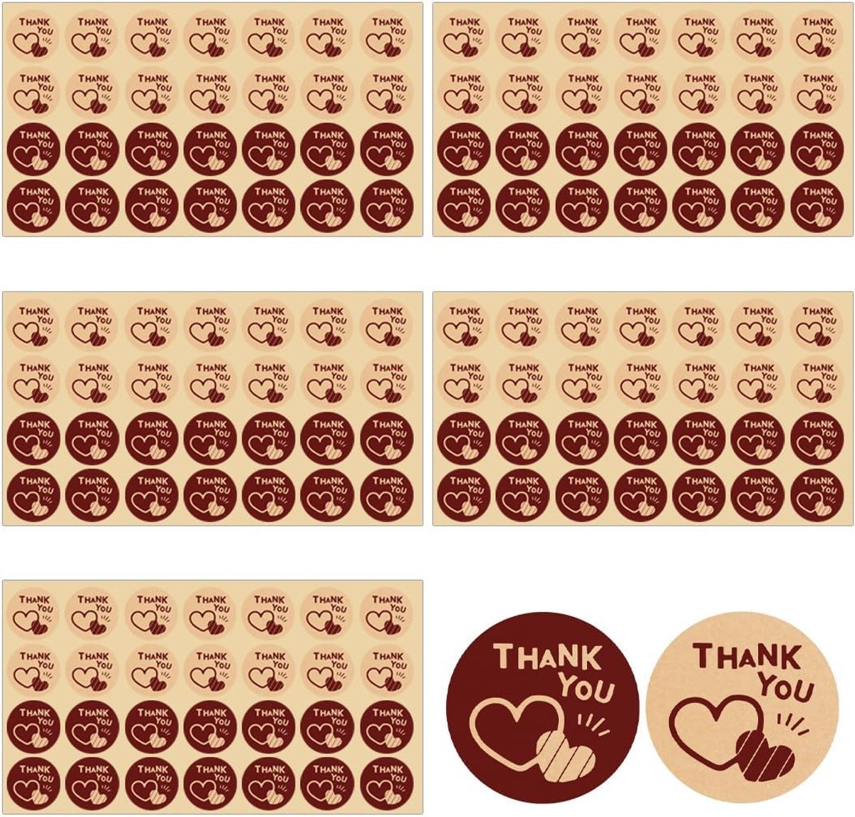 112 Stuks Bedankstickers voor Cadeautjes, Enveloppen en Verpakkingen - 3.5cm Ronde Stickers voor Feestjes en Evenementen