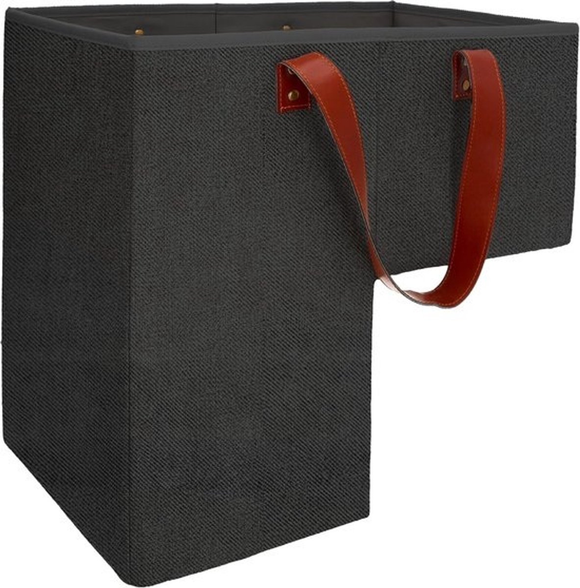 Opvouwbare Trapmand voor Opslag op Trappen - 40 cm Vloerkleed & Houten Trap Treden Organizer met Handvatten | Elegante Zwarte Opbergmand