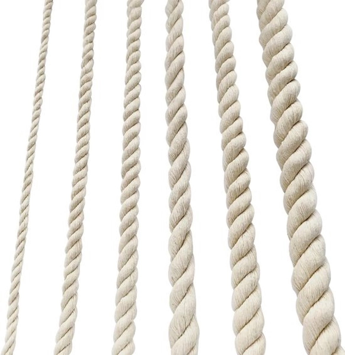 Dik Katoenen Touw 8 mm Wit 20 Meter - Stevig en Zacht Koord voor Macramé, Tuin en Terras