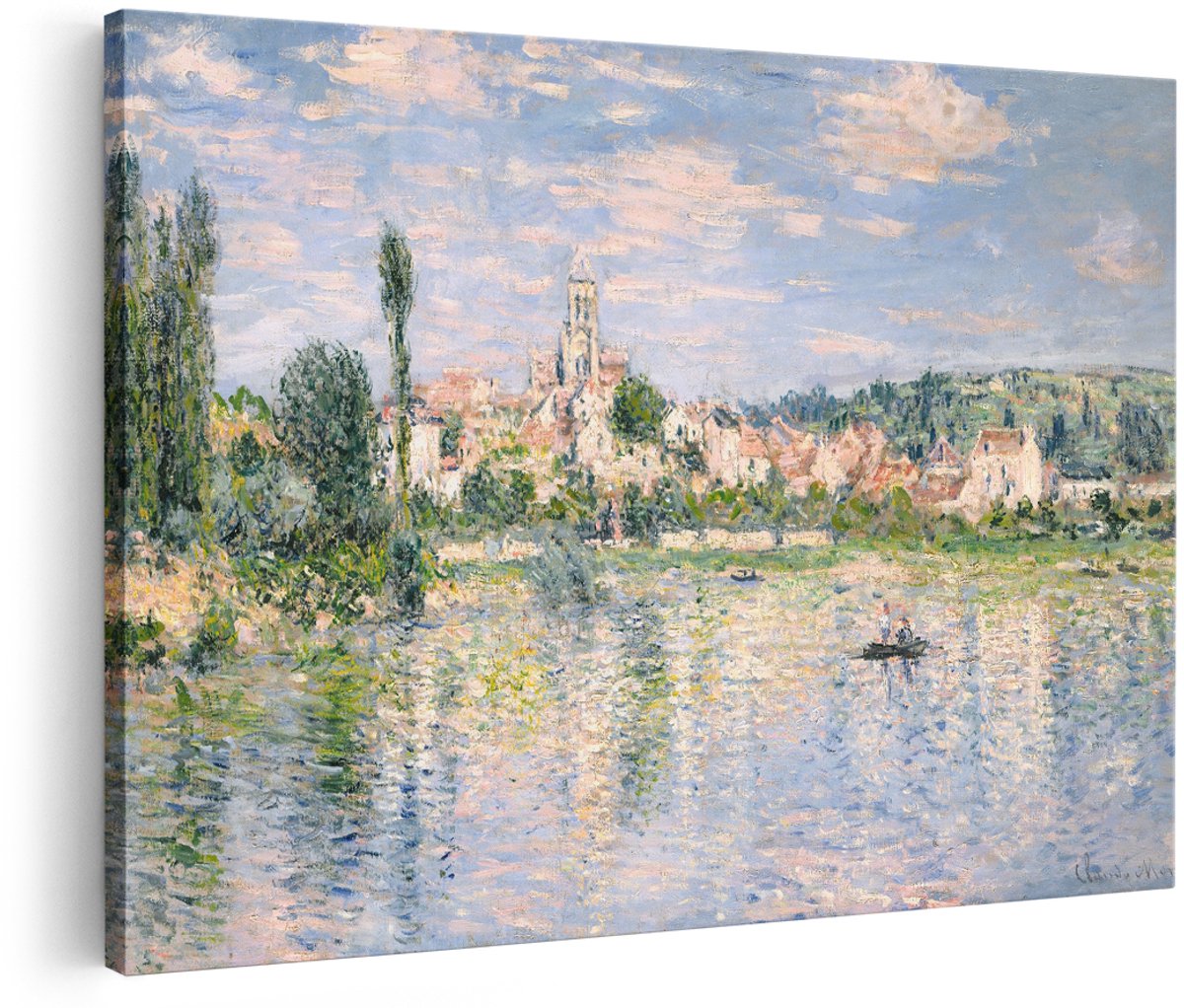 Artaza Canvas Schilderij Monet - 180x120 cm - Groot - Wanddecoratie Landschap - Muurdecoratie Seine - Decoratie Impressionisme - Schilderijen Op Canvas