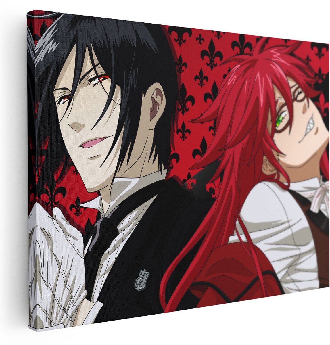 Artaza Canvas Schilderij Black Butler Anime - 160x120 cm - Groot - Wanddecoratie Japan - Muurdecoratie Jongens Kamer - Kamer Accessoires Portret