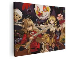 Artaza Canvas Schilderij Mahou Shoujo - 160x120 cm - Groot - Wanddecoratie Anime Krijgers - Muurdecoratie Slaapkamer - Kamer Accessoires