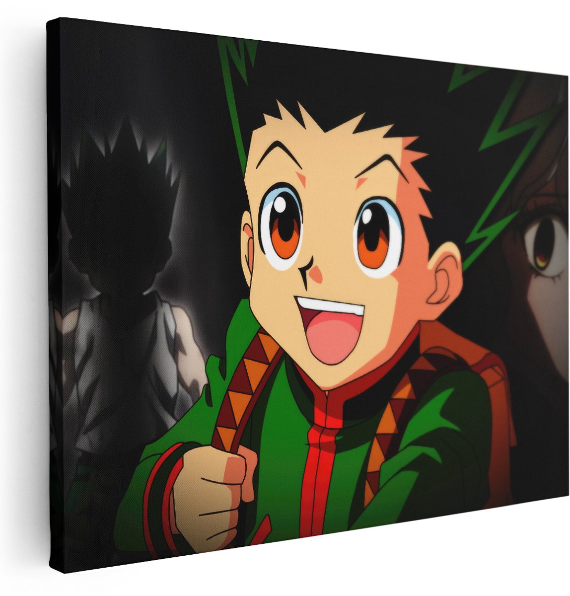 Artaza Canvas Schilderij Hunter X Hunter - 160x120 cm - Groot - Wanddecoratie Anime Gon Freecss - Muurdecoratie Slaapkamer Jongen - Kamer Accessoires