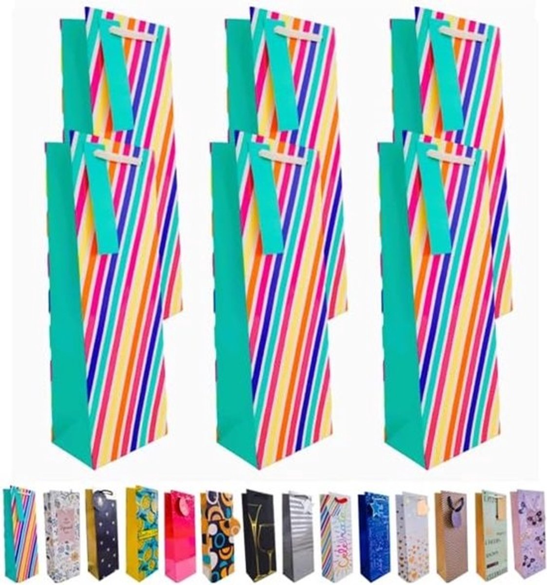 Luxe Wijngeschenkzak met Draaggreep voor Presentatie en Cadeaus