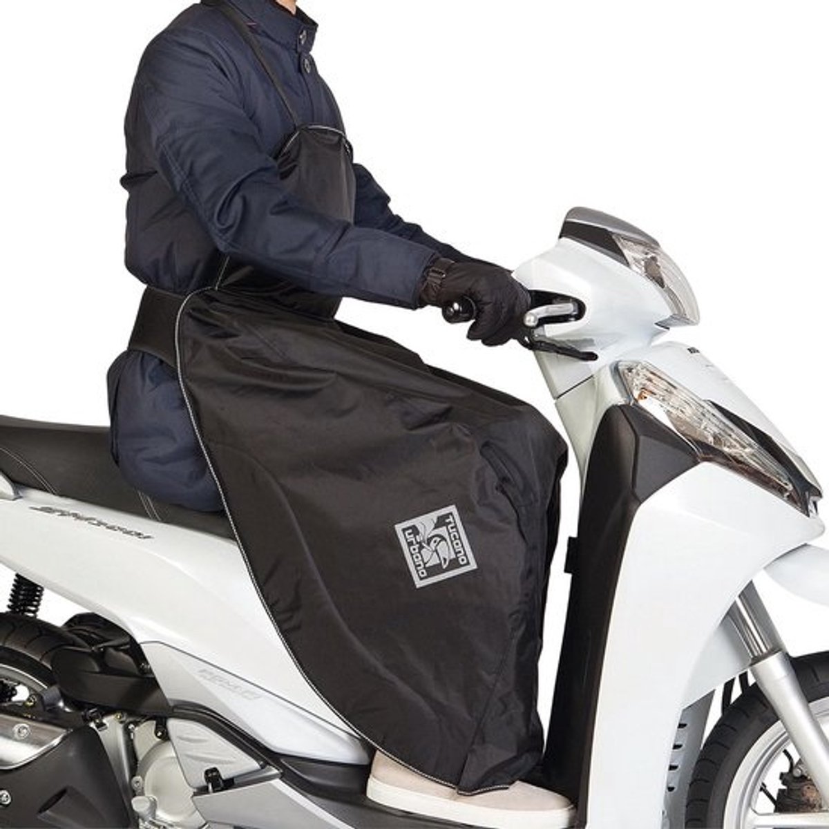 Waterdichte Voetenzak voor Scooter met Antiflysysteem - Zwart