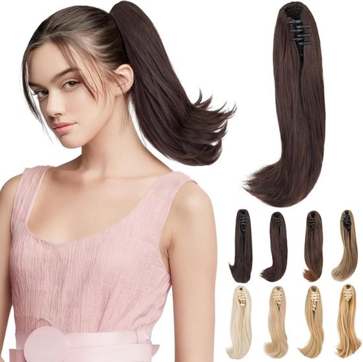 Clip-in Paardenstaart Haarstuk - Vlecht Haarverlenging Synthetisch 30 cm