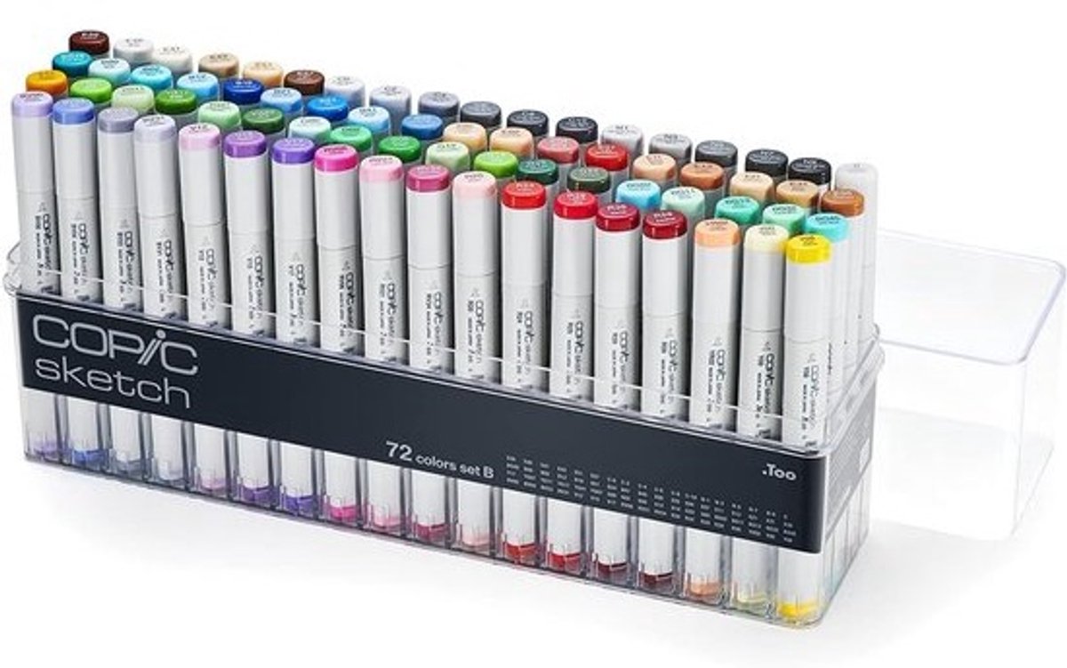 Professionele Brush Markers Set met 72 Kleuren en Acryl Display