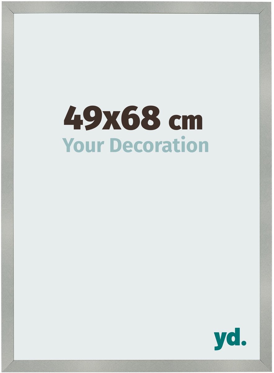 Your Decoration - Fotolijst 49x68 cm - MDF - Aluminium Geborsteld - Bologna
