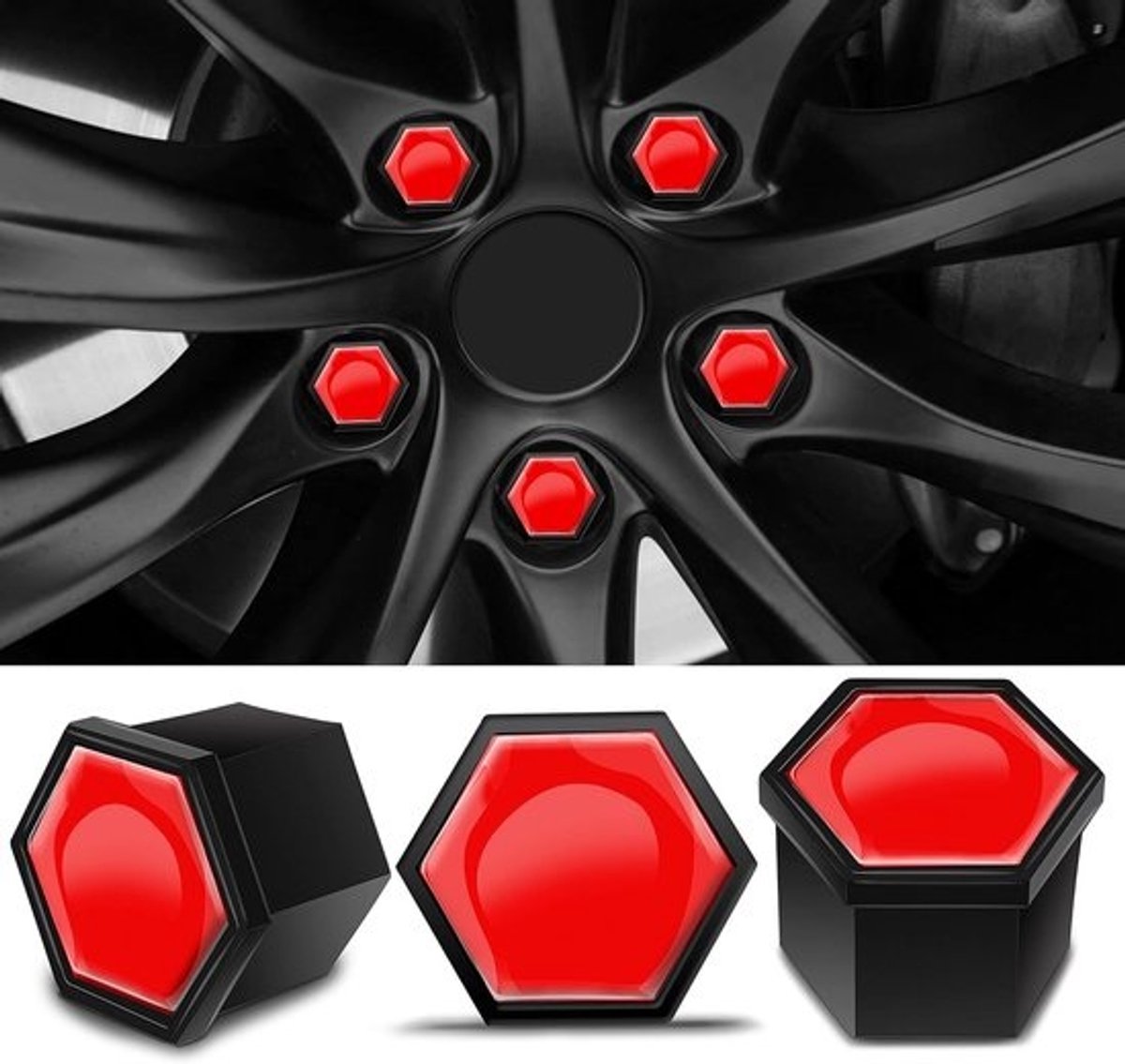 Universele Set 20 Wielmoer Doppen 17mm voor AutoVelgen - Inclusief Slotdop Covers en Verwijdersleutel