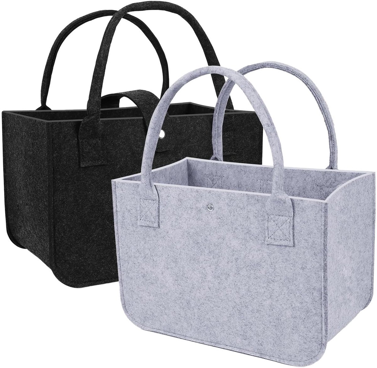 Dailygoods- Boodschappentas Duurzaam Vilt - Opvouwbaar - Lichtgewicht - 2 Stuks - 30x20x18 cm - Eenvoudig te Reinigen - Shopper