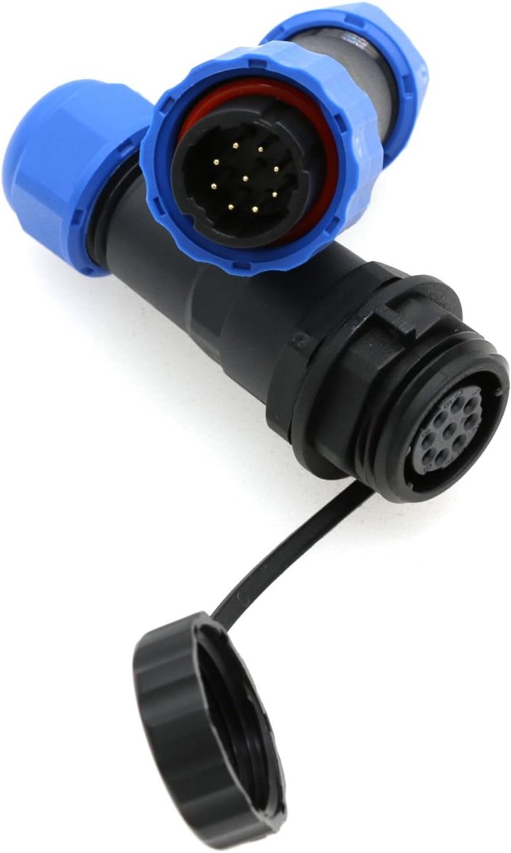Thijox - SD16 9-polige waterdichte vliegtuigstekker met snelsluiting - Ronde stroomstekker voor outdoor industrie, 5 A 250 V, perfect voor LED-apparat