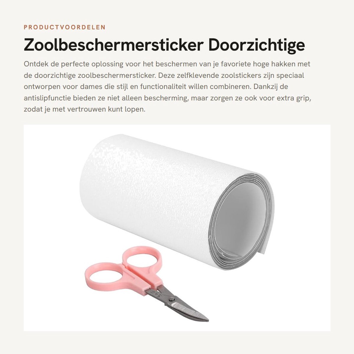 Dailygoods- Zoolbeschermer Doorzichtige Zelfklevende Antislip - Zoolstickers - Hoge Hakken - Schoenzoolhoes - Voetboog Ondersteuning - 10x100cm