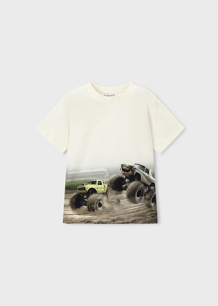 MAYORAL - Jongens t-shirt - Maat 122 - Jongens - Creme -