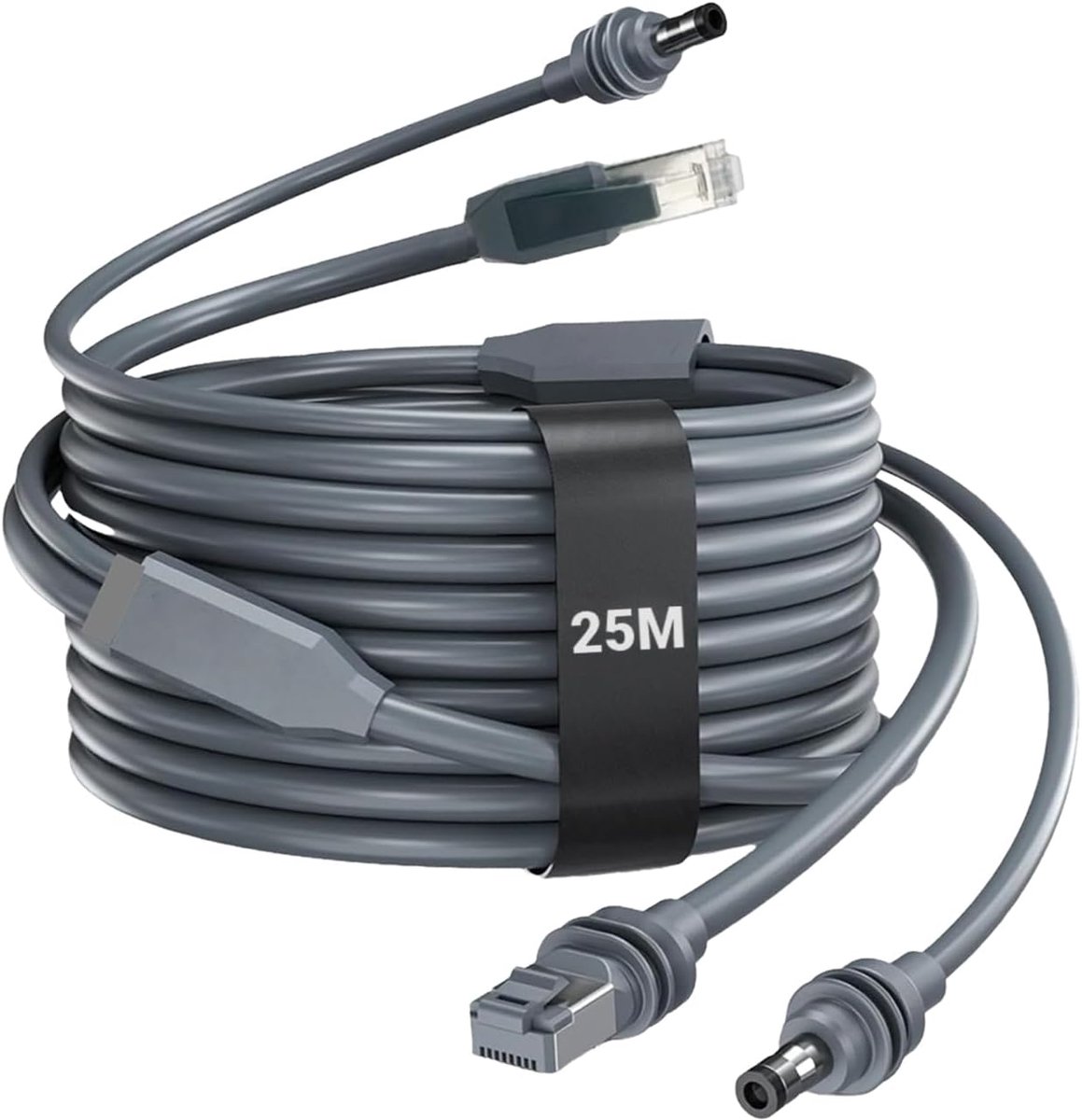 Thijox - 2-in-1 Starlink Mini Kabel met Geïntegreerde Gigabit Ethernet en DC Stroom, 1000Mbps, Vervangingskabel voor Camper, Caravan en Marine, 25M
