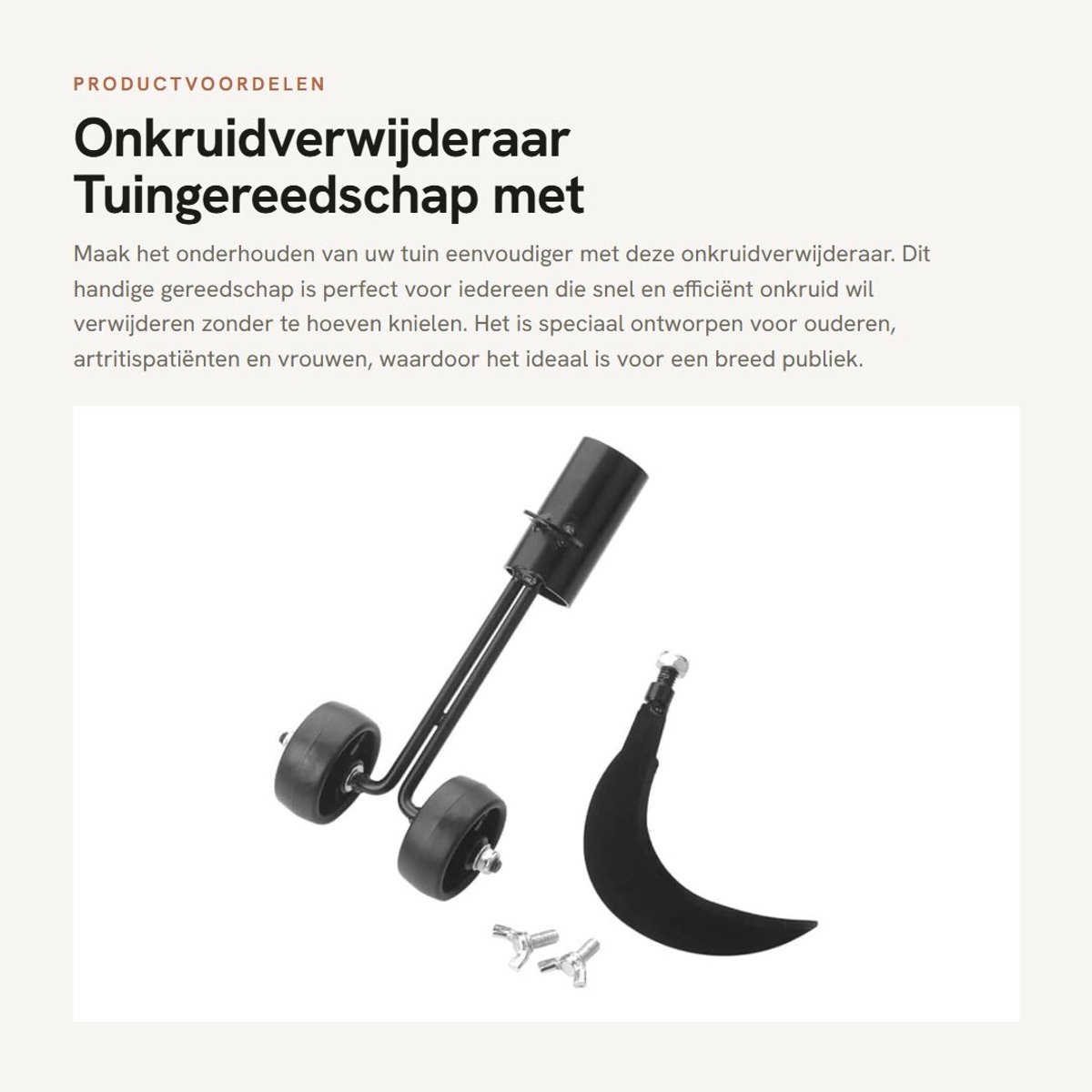 Dailygoods- Onkruidverwijderaar Ergonomisch - Onkruidtrekker met Wielen - Tuingereedschap - Lichtgewicht - 19 x 10 x 10 cm - Vermindert Rugpijn