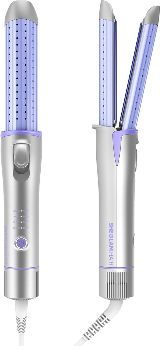 Thijox - Cold Air Stijltang met 360° Luchtstroom, Krultang en Stijltang voor Steil en Krullend Haar, 4 Temperatuurstanden, Dubbele Voltage, Koelende V