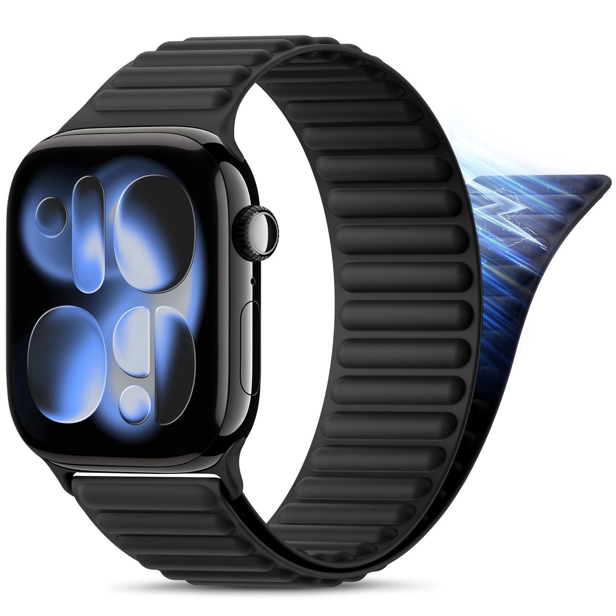 Dailygoods- Polsbandje Magnetische Sluiting - Zacht Siliconen - Waterdicht - Compatibel met Apple Watch 40mm/44mm/46mm - Comfortabel - Huidvriendelijk - Horlogeband