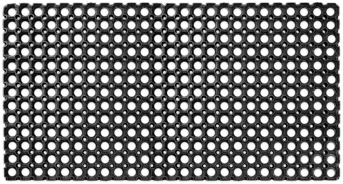 ANRO Deurmat Zwart 40x60cm Schoonloopmat Antislip Op Maat
