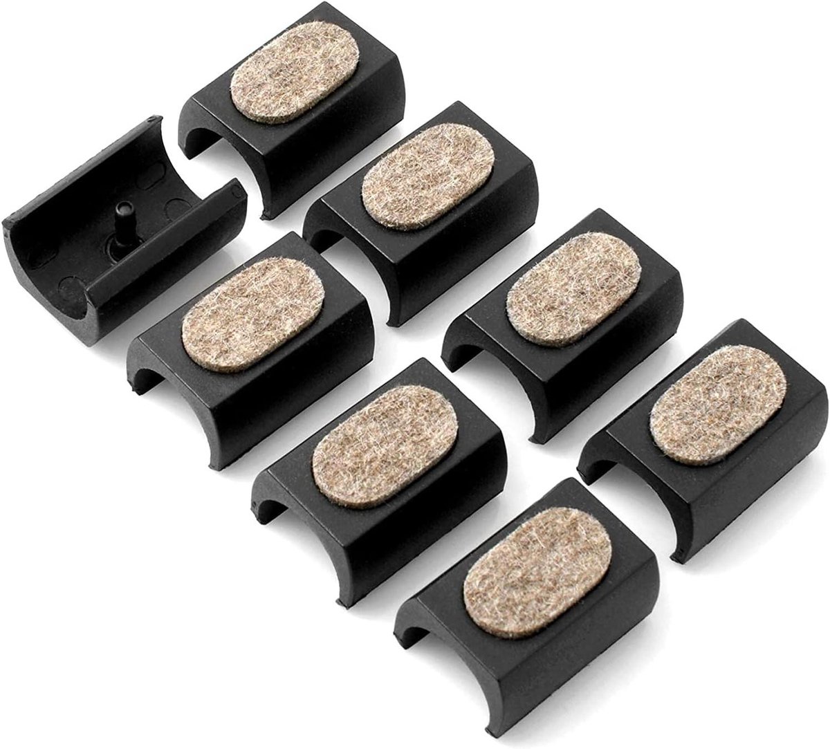 Viltglijders Set - Meubelbeschermers - Vloeren Beschermen - Voor Cantilever Stoelen - Ø 18-20 mm - Grijs