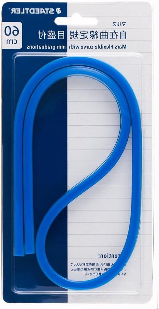 Vrij met curve liniaal - Tekenhulp - Nauwkeurig Tekenen - Zachte aluminium kern - 60 cm - Grijs