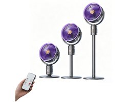 Kraftverdia® Staande Ventilator met Afstandsbediening – Draadloze Oplaadbare Air Circulator – In Hoogte Verstelbaar – 5 Snelheden – Oscillerende Vloerventilator