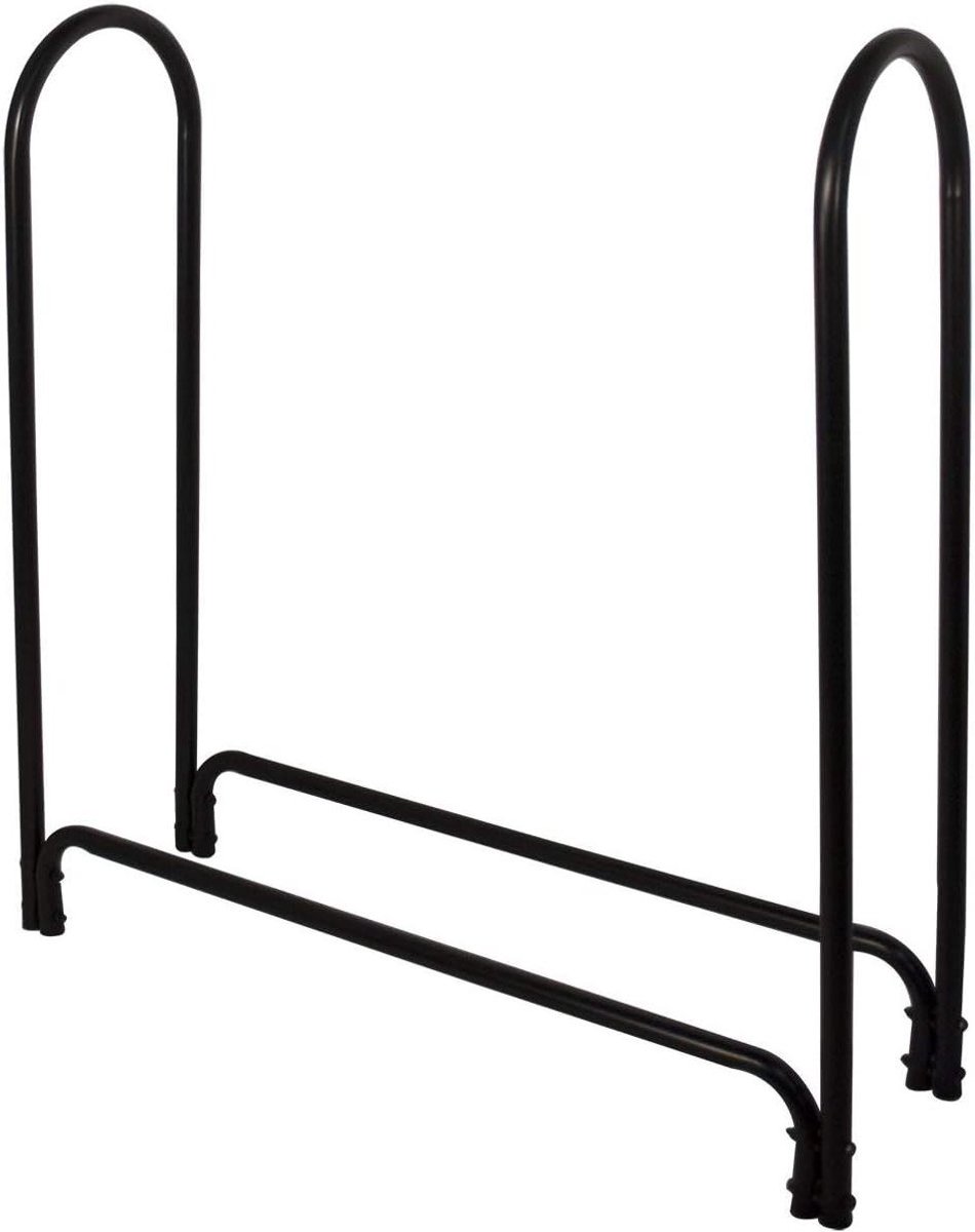Houtrek - Brandhout opslag - Buitenhaard accessoires - Stalen buisconstructie - 48H x 48W x 14D - Zwart