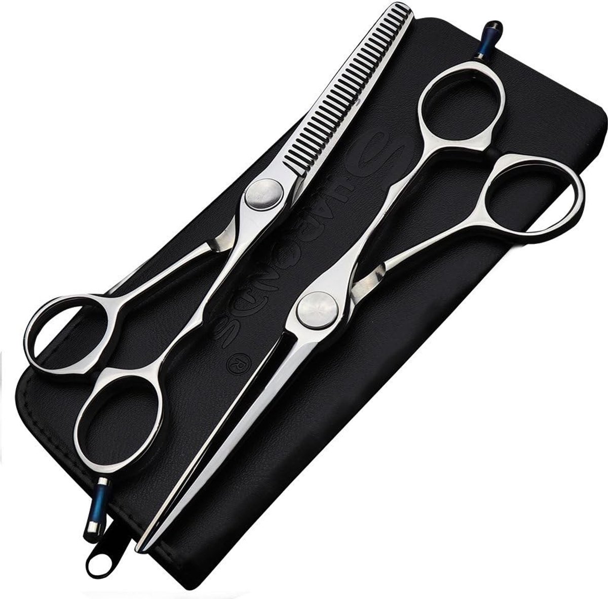 Rechthoekige Schaar 6 Inch voor Persoonlijke Haarstyling - 440C Staal Kappersschaar Set van 2 Stuks, Professioneel en Duurzaam