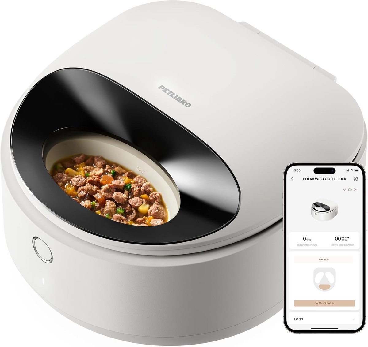 Automatische Kattenvoederdispenser met Koeling en WiFi App Besturing voor Vers Nat Voer tot 3 Dagen Versheid