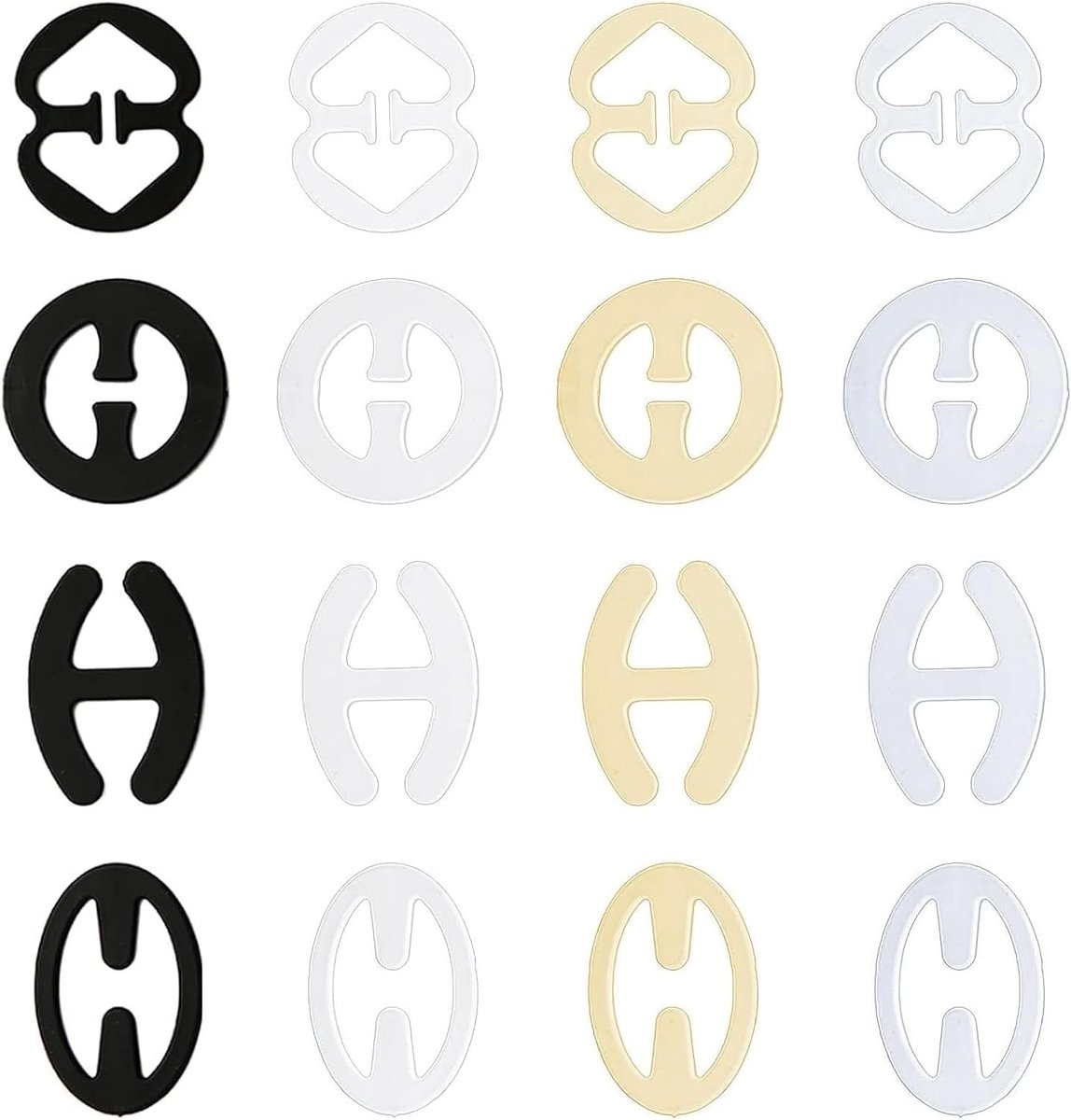 Set van 16 Antislip Beha-Haakjes van Plastic voor het Bevestigen van Beha-Schouderbanden en Accessoires
